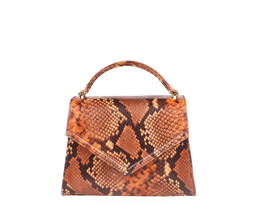flo&sue Python-embossed Leather Top Handle Bag – floandsue